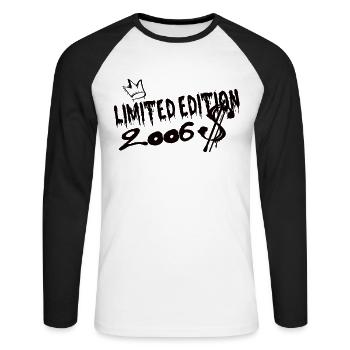 Edition Limitée 2006 Anniversaire 2006 Naissance - T-shirt baseball manches longues Homme - blanc/noir - Devant - Nik (191cm)