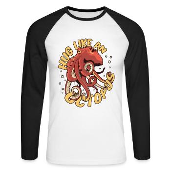 Hug Like An Octopus Cephalopoda Octopodes - Unisex Long Sleeve Baseball T-Shirt - white/black - Front - Nik (191cm)