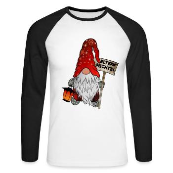 Eltern Wichtel Weihnachtsgnom für Mama und Papa - Unisex Baseballshirt langarm - Weiß/Schwarz - Vorne - Nik (191cm)