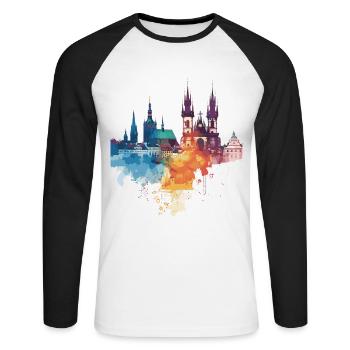 Elk - Unisex Long Sleeve Baseball T-Shirt - white/black - Front - Nik (191cm)