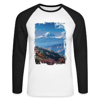 Japan - Unisex Long Sleeve Baseball T-Shirt - white/black - Front - Nik (191cm)
