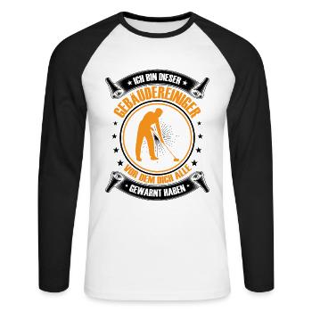 I'm this building cleaner window cleaner - Unisex Long Sleeve Baseball T-Shirt - white/black - Front - Nik (191cm)