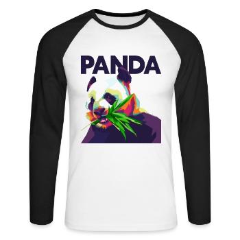 Panda Bear Friend Ailuropoda Melanoleuca Lover - Unisex Long Sleeve Baseball T-Shirt - white/black - Front - Nik (191cm)