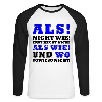 Grammatik Deutsch Lehrer und Lehrerin - Unisex Baseballshirt langarm - Weiß/Schwarz - Vorne - Nik (191cm)