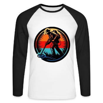 Sondeln Metalldetektor - Unisex Baseballshirt langarm - Weiß/Schwarz - Vorne - Nik (191cm)