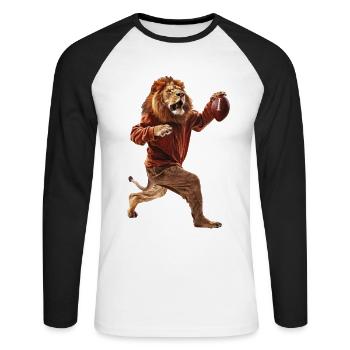 Lions Football - T-shirt baseball manches longues Homme - blanc/noir - Devant - Nik (191cm)