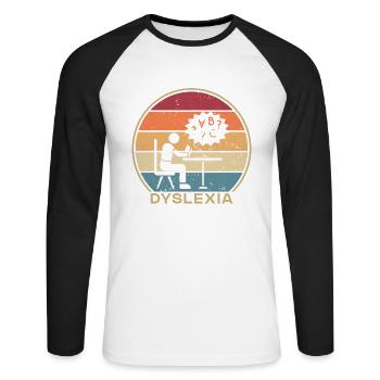 Retro Apraxia Dyslexia Articulation Disorder - Unisex Long Sleeve Baseball T-Shirt - white/black - Front - Nik (191cm)