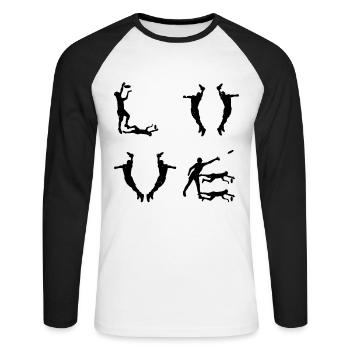 Love Disc Golf - Disc Golfer Disc Golfing - Unisex Long Sleeve Baseball T-Shirt - white/black - Front - Nik (191cm)