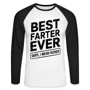 Pet Dire Péter Papa Chiots Drôle Pet Cadeau - T-shirt baseball manches longues Homme - blanc/noir - Devant - Nik (191cm)