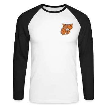 Fuchs Logo Emblem Caninae Roter Fuchs Canidae Fuchs Liebhaber - Unisex Baseballshirt langarm - Weiß/Schwarz - Vorne - Nik (191cm)