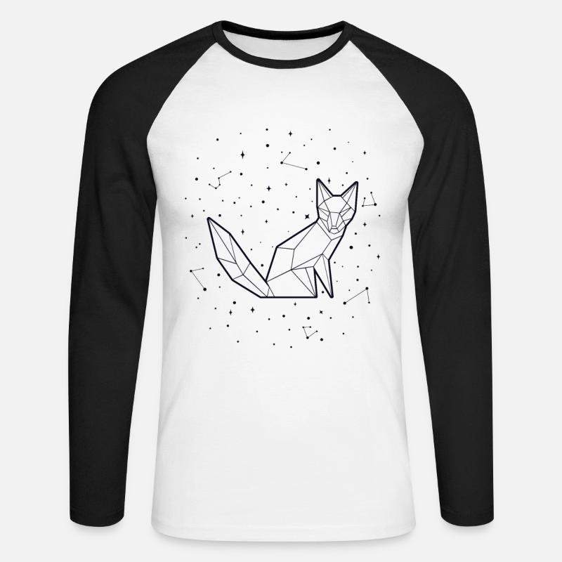 Sternbild Fuchs Sternbild Rotfuchs Canidae - Unisex Baseballshirt langarm - Weiß/Schwarz