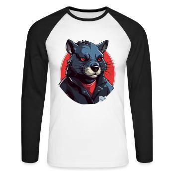 Tasmanian devil - Unisex Long Sleeve Baseball T-Shirt - white/black - Front - Nik (191cm)