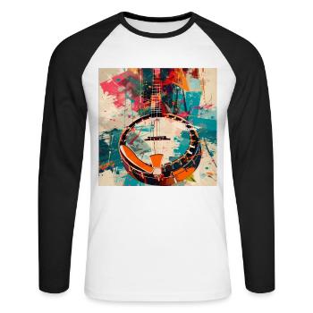 Banjo - Unisex Long Sleeve Baseball T-Shirt - white/black - Front - Nik (191cm)