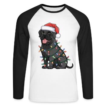 Havanese Christmas Lights Xmas Dogs Gifts - Unisex Baseballshirt langarm - Weiß/Schwarz - Vorne - Nik (191cm)