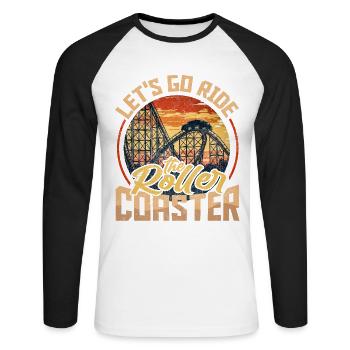 Vintage Rollercoaster Crew I Familie Achterbahn - Unisex Baseballshirt langarm - Weiß/Schwarz - Vorne - Nik (191cm)