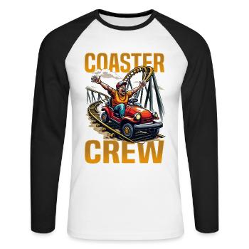 Vintage Rollercoaster Crew I Familie Achterbahn - Unisex Baseballshirt langarm - Weiß/Schwarz - Vorne - Nik (191cm)