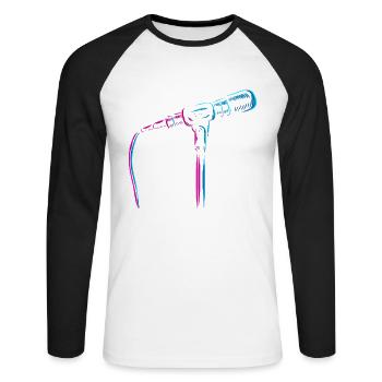 Opéra Maison Ténor Chanteur Chanteur Amoureux Opéra - T-shirt baseball manches longues Homme - blanc/noir - Devant - Nik (191cm)