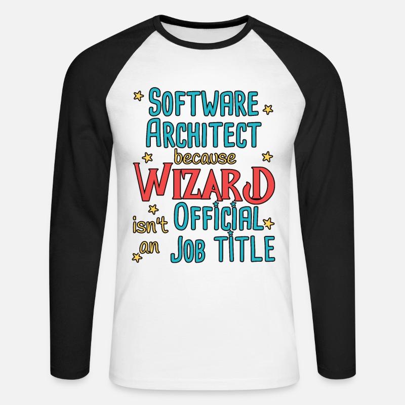 Software Architect Wizard Software Architecture - T-shirt baseball manches longues Homme - blanc/noir