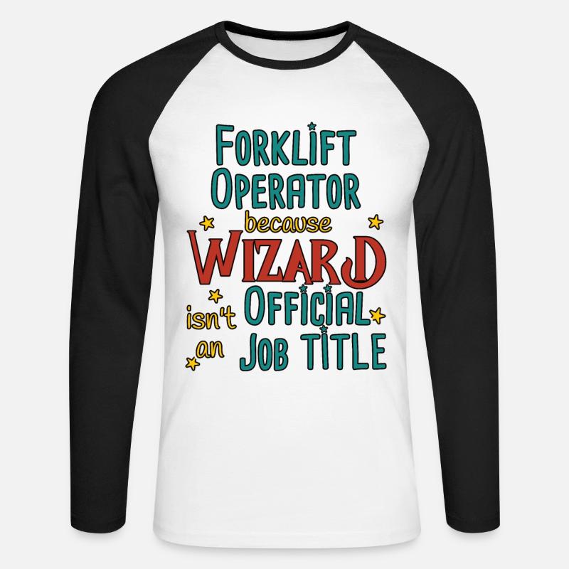 Forklift Operator Wizard - Unisex Baseballshirt langarm - Weiß/Schwarz