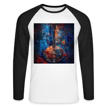 Banjo - T-shirt baseball manches longues Homme - blanc/noir - Devant - Nik (191cm)