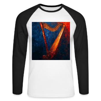 Harpe - T-shirt baseball manches longues Homme - blanc/noir - Devant - Nik (191cm)