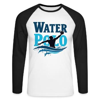 Water Polo Water Polo Water Polo Ball Sports - Unisex Long Sleeve Baseball T-Shirt - white/black - Front - Nik (191cm)