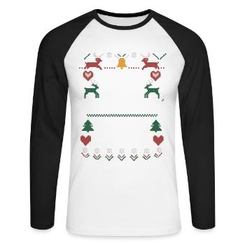This is My Ugly Christmas Florida Sweater Xmas - Unisex Baseballshirt langarm - Weiß/Schwarz - Vorne - Nik (191cm)