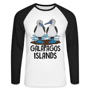 Galapagos Islands - Unisex Long Sleeve Baseball T-Shirt - white/black - Front - Nik (191cm)