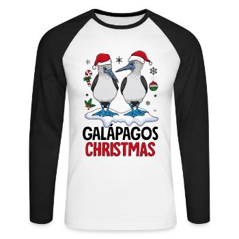 Galapagos Christmas - Unisex Long Sleeve Baseball T-Shirt - white/black - Front - Nik (191cm)