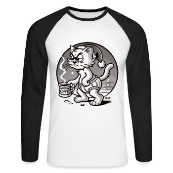 With Coffee Christmas - Unisex Long Sleeve Baseball T-Shirt - white/black - Front - Nik (191cm)