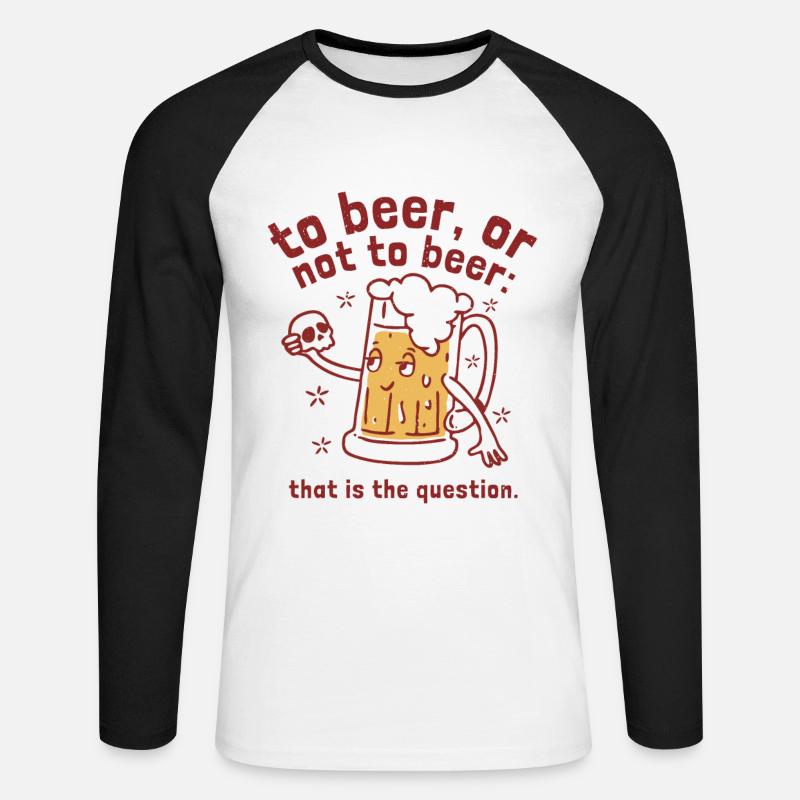 Bier oder nicht Bier - Unisex Baseballshirt langarm - Weiß/Schwarz