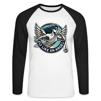 Fly like an angel - Unisex Long Sleeve Baseball T-Shirt - white/black - Front - Nik (191cm)