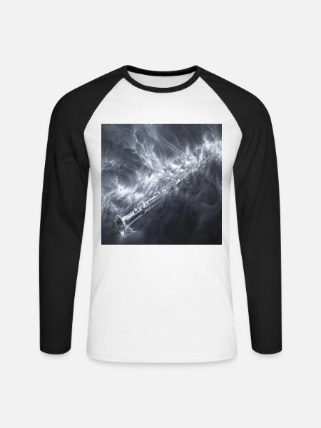 Querflöte - Unisex Baseballshirt langarm - Weiß/Schwarz