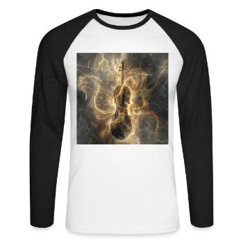 Violine - Unisex Baseballshirt langarm - Weiß/Schwarz - Vorne - Nik (191cm)