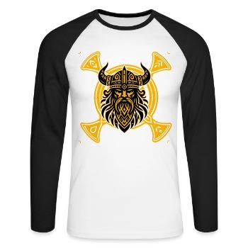 Viking - T-shirt baseball manches longues Homme - blanc/noir - Devant - Nik (191cm)
