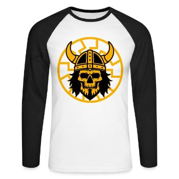 Viking - T-shirt baseball manches longues Homme - blanc/noir - Devant - Nik (191cm)