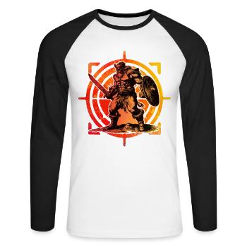 Viking - T-shirt baseball manches longues Homme - blanc/noir - Devant - Nik (191cm)