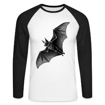 Schläger - Unisex Baseballshirt langarm - Weiß/Schwarz - Vorne - Nik (191cm)