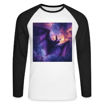 Schläger - Unisex Baseballshirt langarm - Weiß/Schwarz - Vorne - Nik (191cm)