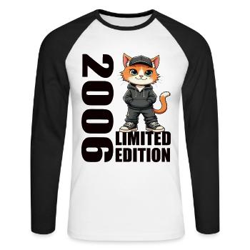 Limited Edition 2006 Geburtstag 2006 Geboren - Unisex Baseballshirt langarm - Weiß/Schwarz - Vorne - Nik (191cm)