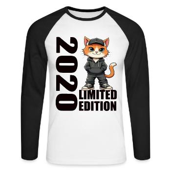 Limited Edition 2020 Geburtstag 2020 Geboren - Unisex Baseballshirt langarm - Weiß/Schwarz - Vorne - Nik (191cm)