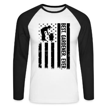 Best Gardener Ever - Gardening Hobby Gardener - Unisex Baseballshirt langarm - Weiß/Schwarz - Vorne - Nik (191cm)