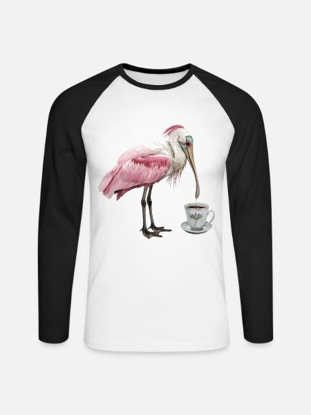 Löffel Kaffee - Unisex Baseballshirt langarm - Weiß/Schwarz