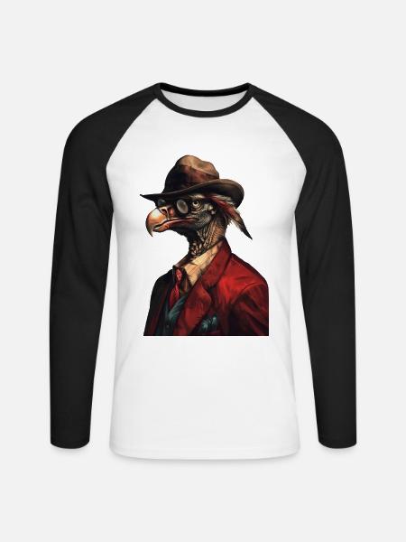 Geier - Unisex Baseballshirt langarm - Weiß/Schwarz