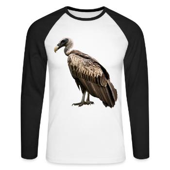 Geier - Unisex Baseballshirt langarm - Weiß/Schwarz - Vorne - Nik (191cm)