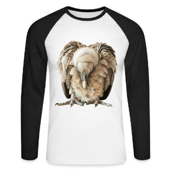 Geier - Unisex Baseballshirt langarm - Weiß/Schwarz - Vorne - Nik (191cm)
