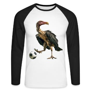 Geier - Unisex Baseballshirt langarm - Weiß/Schwarz - Vorne - Nik (191cm)