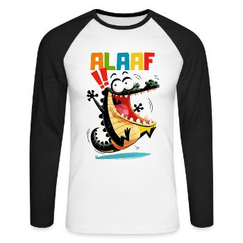 Carnival Crocodile Cologne Cologne Alaaf Costume Funny - Unisex Long Sleeve Baseball T-Shirt - white/black - Front - Nik (191cm)