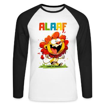 Karneval Löwe Köln Kölle Alaaf Kostüm Lustig - Unisex Baseballshirt langarm - Weiß/Schwarz - Vorne - Nik (191cm)