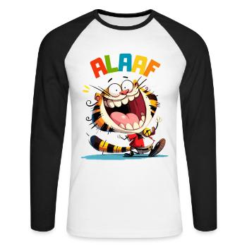 Carnival Tiger Kölle Alaaf Costume Cologne Funny - Unisex Long Sleeve Baseball T-Shirt - white/black - Front - Nik (191cm)